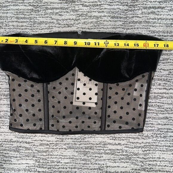 NWT ROZIE CORSETS Strapless Velvet Polka Dot Corset Size 42/ US Large - Picture 7 of 16